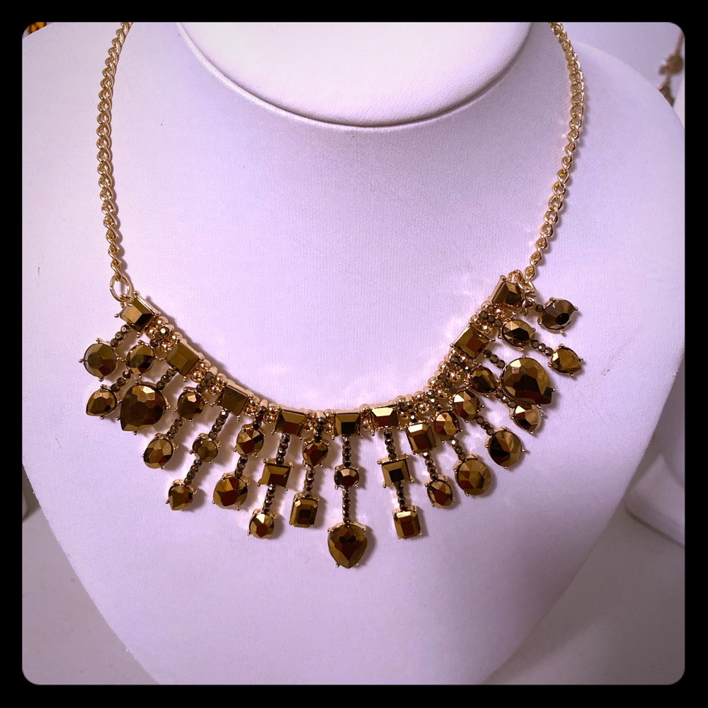 Charming Charlie Gold Holiday Necklace- Collarbone